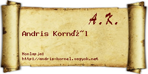 Andris Kornél névjegykártya