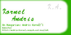 kornel andris business card